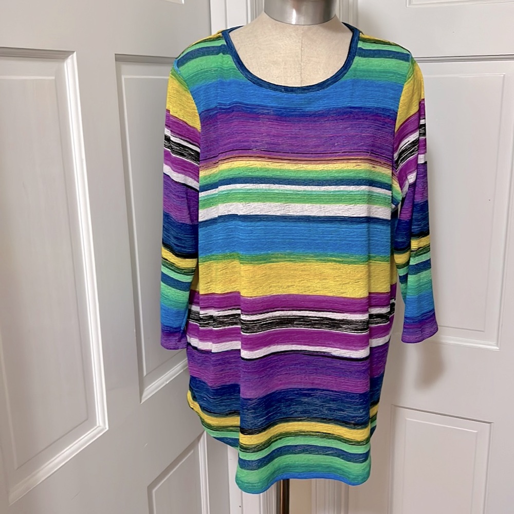 TONI Morgan Striped 3/4 sleeve top Size M